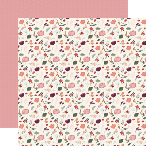 25 Pack - Carta Bella Wine Double-Sided Cardstock 12"X12"-Feeling Fine Floral - 5A003D37-1H9CD - 810192597741