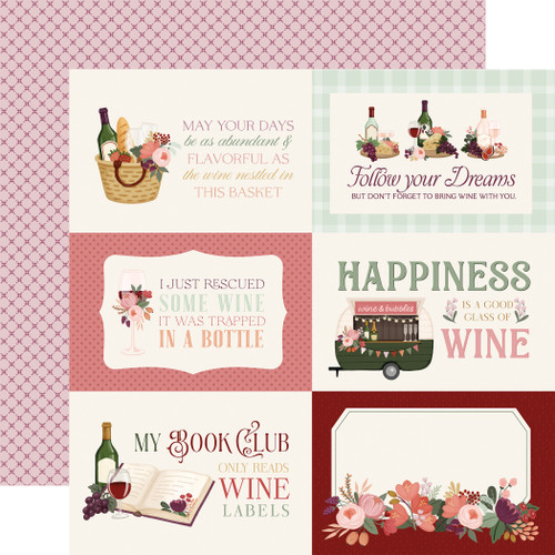 25 Pack - Carta Bella Wine Double-Sided Cardstock 12"X12"-Journaling Cards - 5A003D37-1H9CB - 810192597697