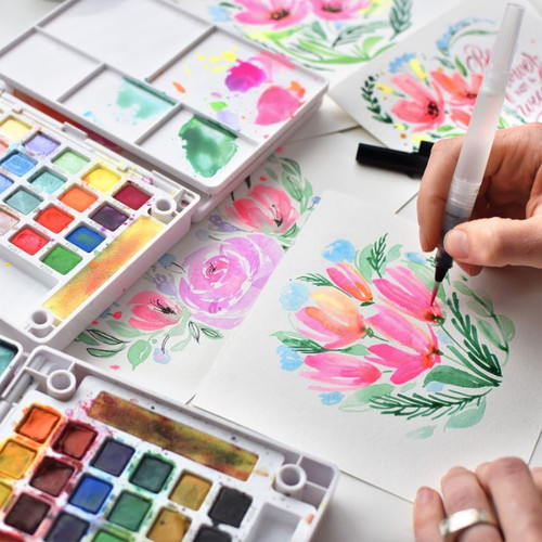 Koi Creative Art Water Colors Field Sketch Set - 24 Colors-Assorted Colors - NCW24MPN Koi Creative Art Water Colors Field Sketch Set - 24 Colors-Assorted Colors - NCW24MPN