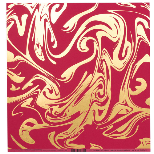 12 Pack - Bazzill Foiled Marble Pattern Cardstock 12"X12"-Marble W/Gold, Lollipop - 5A003N68-571 - 846523005715