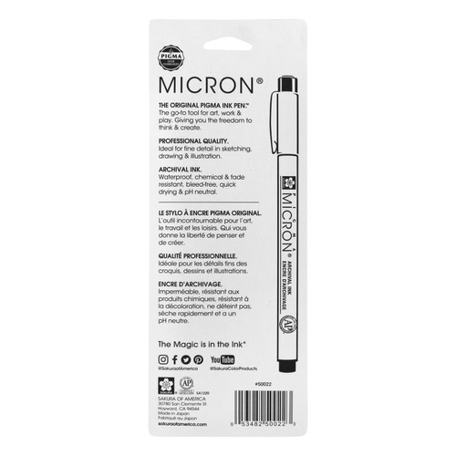 Pigma Micron Pens .45mm 3/Pkg-Black - 50022