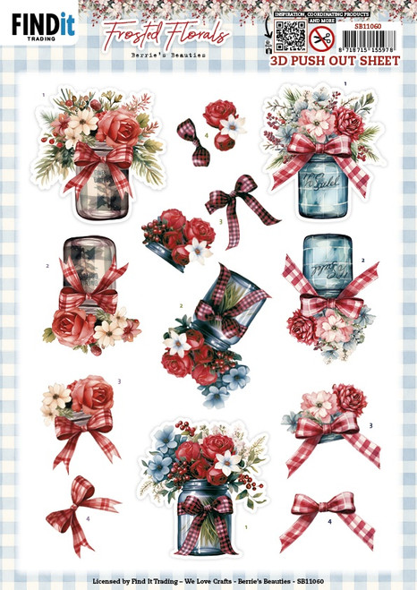 10 Pack - Find It Trading Berries Beauties 3D Push Out Sheet-Vase, Frosted Florals - 5A003G3T-1HB0M - 8718715155978