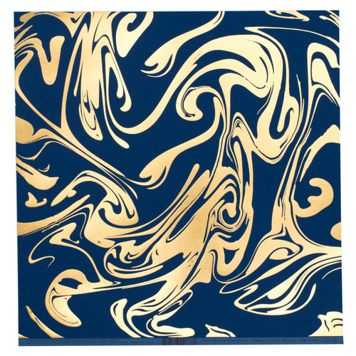 15 Pack - Bazzill Foiled Marble Pattern Cardstock 12"X12"-Marble W/Gold, Whirlypop - 5A003N68-688 - 846523006880