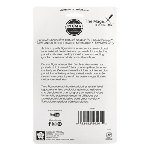 Pigma Manga Comic Book Pro Drawing Kit 6/Pkg-Black - 50201