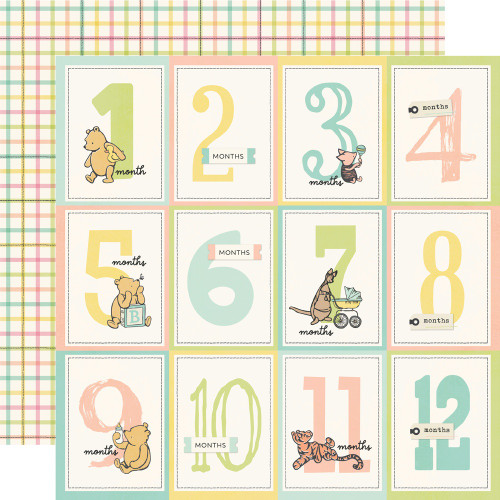 25 Pack - Simple Stories Pooh Baby Double-Sided Cardstock 12"x12"-3X4 Month Elements - 5A003CSD-1H90P - 810191521457