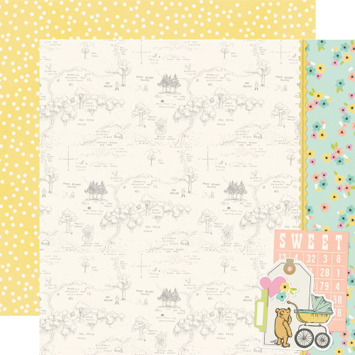 25 Pack - Simple Stories Pooh Baby Double-Sided Cardstock 12"x12"-Worth The Wait - 5A003CSD-1H90S - 810191521372
