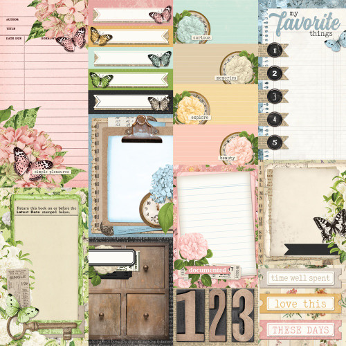 25 Pack - Simple Stories Vintage Junk Double-Sided Cardstock 12"x12"-Journal Elements - 5A003CRW-1H90W