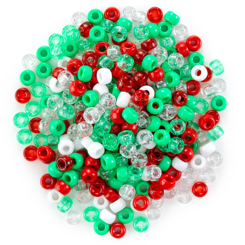 CousinDIY Pony Beads 6mmX9mm 500/Pkg-Christmas Mix - 5A0035K0-1H6TS