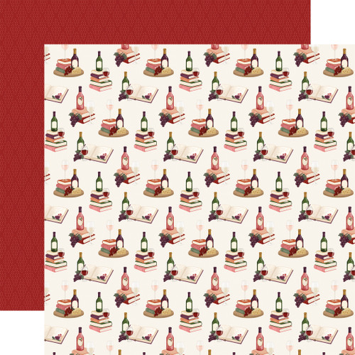 25 Pack - Carta Bella Wine Double-Sided Cardstock 12"X12"-Sip Read Repeat - 5A003D37-1H9CC - 810192597734
