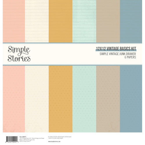 Simple Stories Vintage Basics Kit 12"x12"-Simple Vintage Junk Drawer - 5A003CQQ-1H8ZW - 810191522157