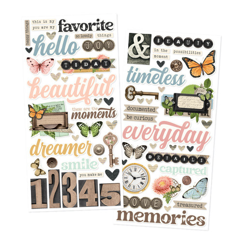 Simple Stories Foam Stickers 72/Pkg -Simple Vintage Junk Drawer - 5A003CRT-1H901