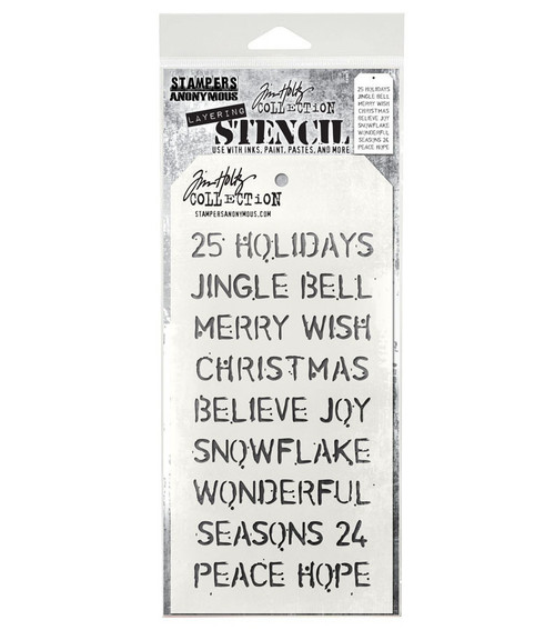 Tim Holtz Layered Stencil 4.125"X8.5"-Christmas - THS-030 - 748252607256 Tim Holtz Layered Stencil 4.125"X8.5"-Christmas - THS-030 - 748252607256