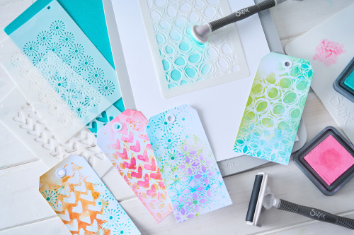 Sizzix A6 Layered Stencils By Vicki Boutin 4/Pkg-Buildables Backgrounds #1 - 5A003DJ1-1H9RL Sizzix A6 Layered Stencils By Vicki Boutin 4/Pkg-Buildables Backgrounds #1 - 5A003DJ1-1H9RL