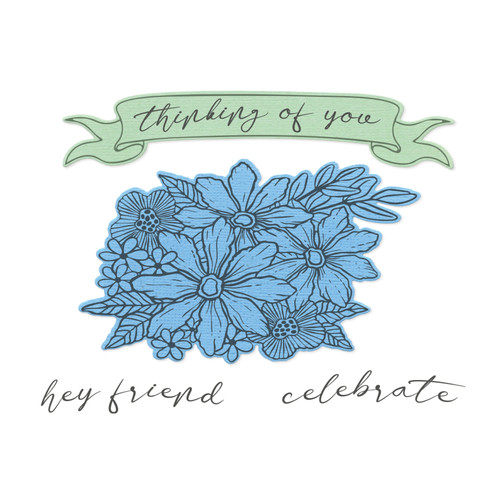 Sizzix Clear Stamp With Framlits Die By Vicki Boutin 5/Pk-Floral Bouquet - 5A003DJ5-1H9RF Sizzix Clear Stamp With Framlits Die By Vicki Boutin 5/Pk-Floral Bouquet - 5A003DJ5-1H9RF