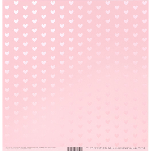 12 Pack - Bazzill Foiled Pattern Cardstock 12"X12"-Heart W/Pink Pearl, Cotton Candy - 12FOIL12-690 - 846523006903 12 Pack - Bazzill Foiled Pattern Cardstock 12"X12"-Heart W/Pink Pearl, Cotton Candy - 12FOIL12-690 - 846523006903