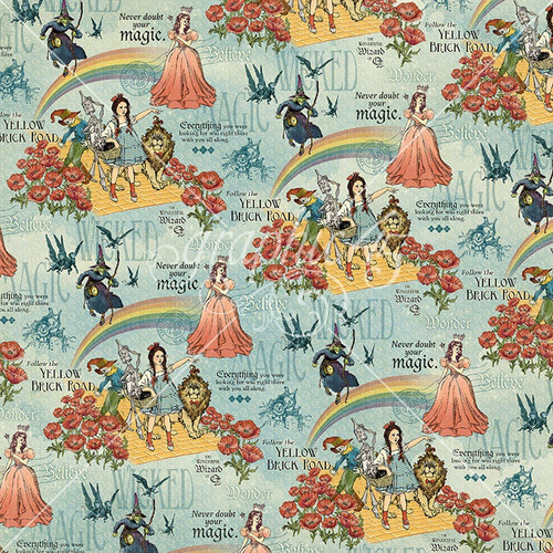 15 Pack - Graphic 45 Wonder Of OZ Double-Sided Cardstock 12"X12"-Never Doubt Your Magic - 5A003DCN-1H9M7