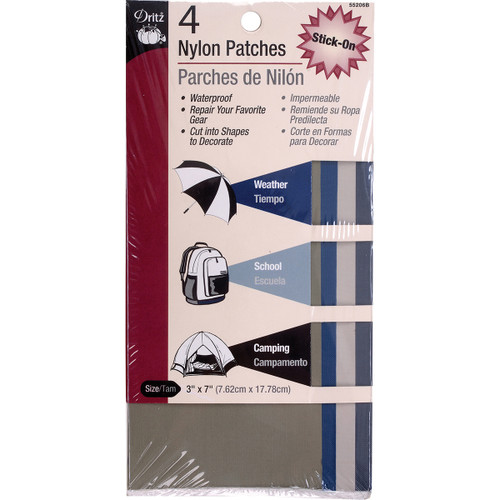 3 Pack - Dritz Stick-On Nylon Patches 3"X7" 4/Pkg-Camp Colors - 55206B - 072879303698 3 Pack - Dritz Stick-On Nylon Patches 3"X7" 4/Pkg-Camp Colors - 55206B - 072879303698