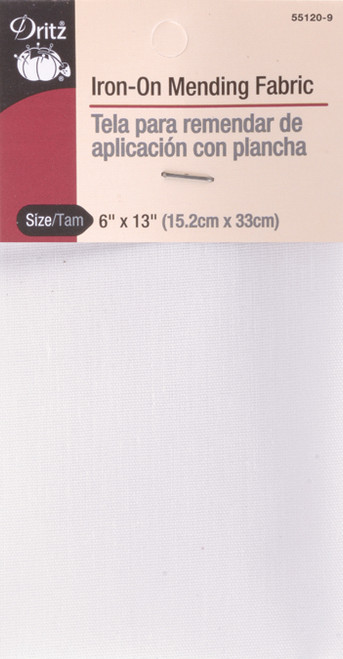 6 Pack - Dritz Iron-On Mending Fabric-White 6"X13" - 55120-9 - 072879150087 6 Pack - Dritz Iron-On Mending Fabric-White 6"X13" - 55120-9 - 072879150087
