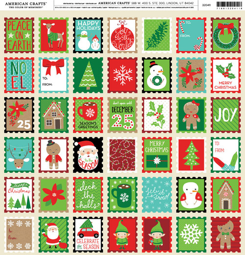25 Pack - American Crafts Brands Holidays & Events Cardstock 12"X12"-Christmas 16-Greetings - 5A00359F-20411 - 718813204118
