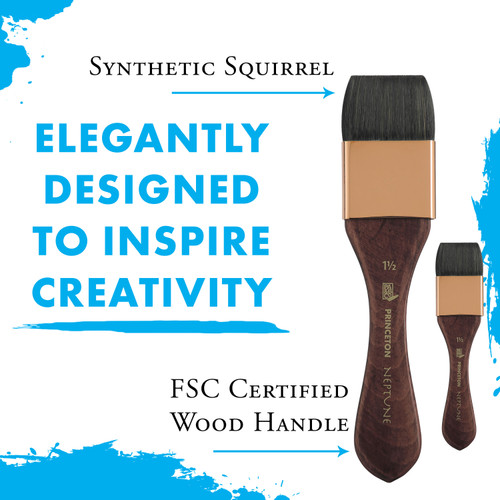 Princeton Series 4750 Neptune Synthetic Squirrel Brush-Short Handle Mottler 1 1/2" - 5A002ZDP-1H0VV Princeton Series 4750 Neptune Synthetic Squirrel Brush-Short Handle Mottler 1 1/2" - 5A002ZDP-1H0VV