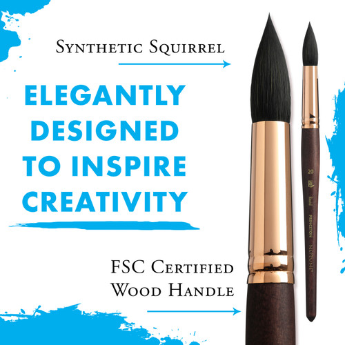 Princeton Series 4750 Neptune Synthetic Squirrel Brush-Short Handle Round Size 20 - 5A002ZFF-1H0W8 Princeton Series 4750 Neptune Synthetic Squirrel Brush-Short Handle Round Size 20 - 5A002ZFF-1H0W8