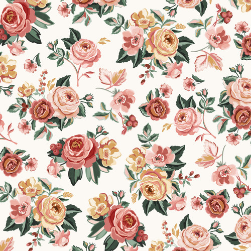 25 Pack - Feels Like Home Double-Sided Cardstock 12"X12"-Cottage Floral - 5A0033XR-1H5M6