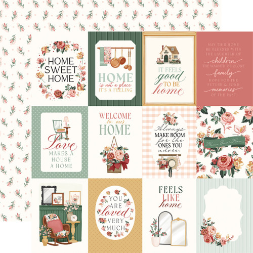 25 Pack - Feels Like Home Double-Sided Cardstock 12"X12"-3x4 Journaling Cards - 5A0033XR-1H5NF - 810192594337