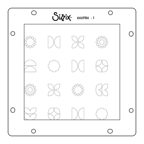 Sizzix Rotating Stencil 4.875"X4.875"-Retro Vibe - 5A00322T-1H3RJ Sizzix Rotating Stencil 4.875"X4.875"-Retro Vibe - 5A00322T-1H3RJ
