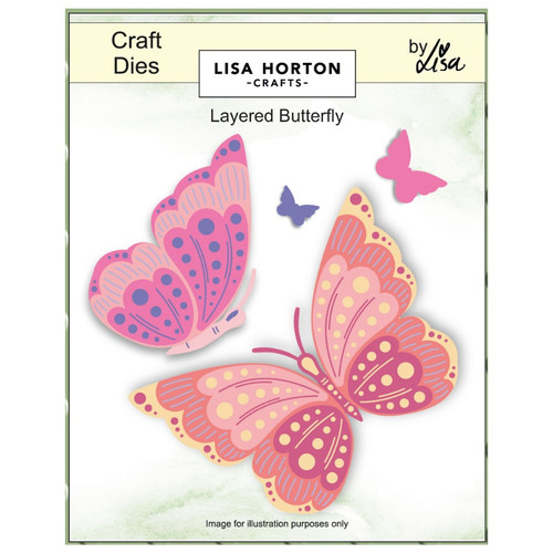 Lisa Horton Crafts Florals Die Set-Splendid Layered Butterfly - A5003K8N-H1FK8 - 780627350060