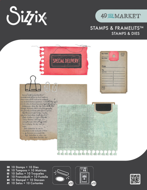 Sizzix Clear Stamp With Framlits Die By 49 & Market 10/Pk-Creative Combos - 5A003DJJ-1H9QY - 630454293798