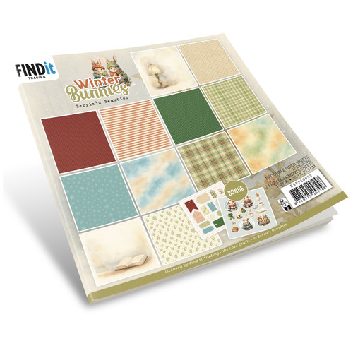 3 Pack - Find It Trading Paper Pack 8"X8" 18/Pkg-Winter Bunnies - 5A003K0H-1HFBL - 8718715157248