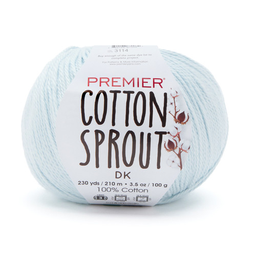 3 Pack - Premier Yarns Cotton Sprout DK Yarn-Glacier - 1149-1HFRN - 840166870082