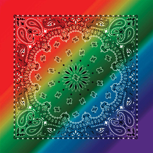 3 Pack - Carolina Hav-A-Hank Paisley Bandanna 22"X22"-Rainbow - B22PAI-1HJB6 - 070685100463