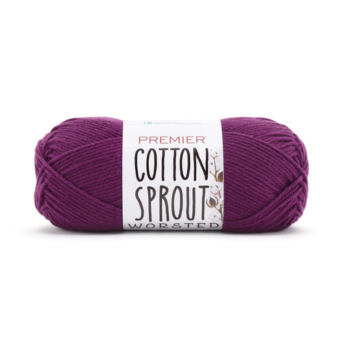 3 Pack - Premier Yarns Cotton Sprout Worsted Yarn-Plum - 2101-1HFT4 - 840166869895
