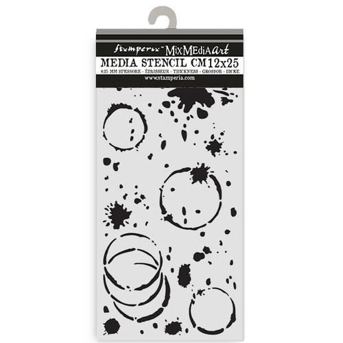 3 Pack - Stamperia Stencil 4.72"X9.84"-Secret Diary Ink Splatter - 5A003K53-1HFGQ - 5993110050940