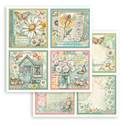 10 Pack - Stamperia Daisy Art Double-Sided Cardstock 12"x12"-4 Cards - 5A003K55-1HFHS - 5993110050209