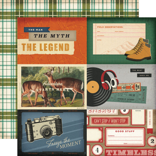 25 Pack - Simple Stories Rustic Legend Double-Sided Paper12"X12"-4x6 Elements - 5A003JRR-1HDZW - 810191524083