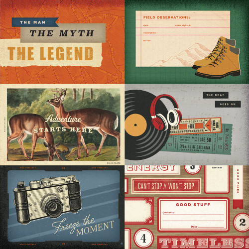 25 Pack - Simple Stories Rustic Legend Double-Sided Paper12"X12"-4x6 Elements - 5A003JRR-1HDZW