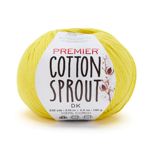 3 Pack - Premier Yarns Cotton Sprout DK Yarn-Lemon - 1149-1HFTQ - 840166870044