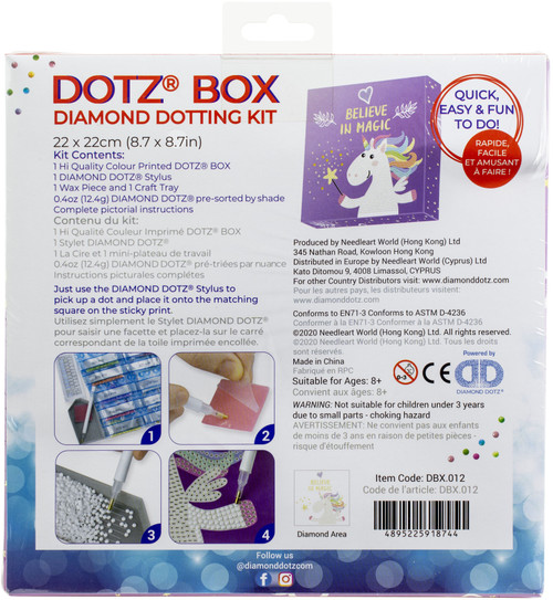 2 Pack - Diamond Dotz Diamond Art Box Kit 8.6"X8.6"-Believe In Magic - DBX012