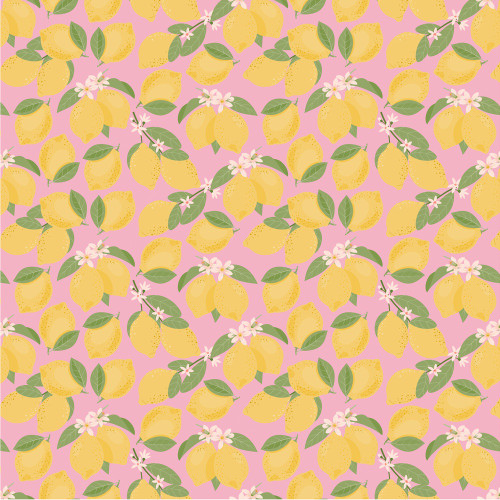 25 Pack - Simple Stories Pink Lemonade Double-Sided Paper12"X12"-Lemon Squeezy - 5A003JQ8-1HDX7