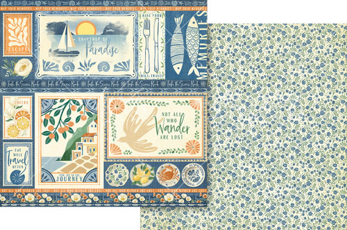 15 Pack - Graphic 45 Scenic Route Double-Sided Cardstock 12"X12"-Snapshot of Paradise - 5A003JZS-1HF9Z - 810070168902