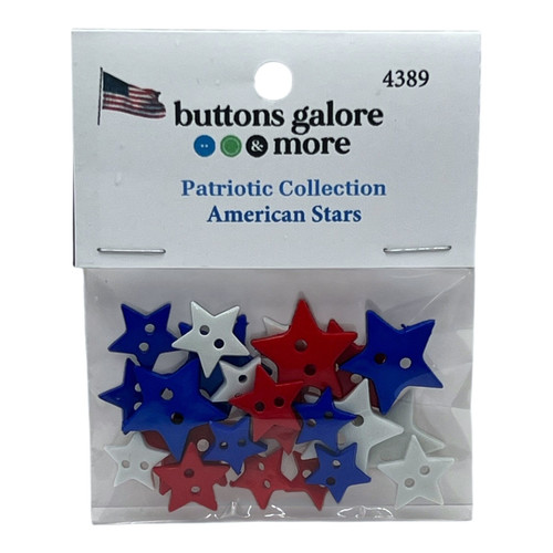 3 Pack - Buttons Galore Craft & Sewing Buttons-All American Stars - 24/Pkg - 5A003M24-1HH8Q - 840934068468