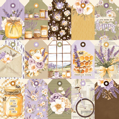 25 Pack - Simple Stories Lavender Fields Double-Sided Paper12"X12"-Tag Elements - 5A003JPB-1HDY5