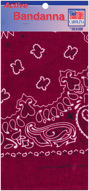 3 Pack - Carolina Hav-A-Hank Paisley Bandanna 22"X22"-Burgundy - B22PAI-23 - 070685100234
