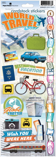 4 Pack - Paper House Cardstock Stickers 4.625"X13"-World Travel - STCX0147 - 767636592384