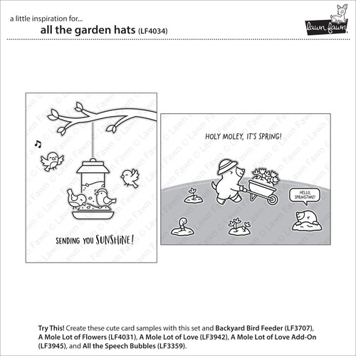 3 Pack - Lawn Fawn Clear Stamps -All the Garden Hats - 5A003KFZ-1HFVQ
