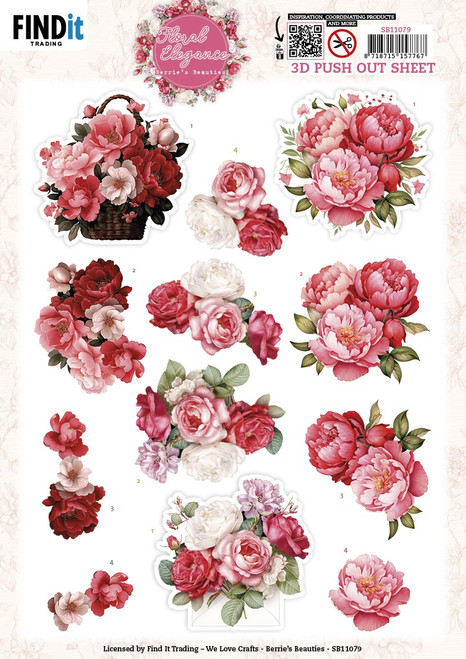 10 Pack - Find It Trading Floral Elegance 3D Pushout Sheet-Peony Delight - 5A003K0M-1HFB5 - 8718715157767