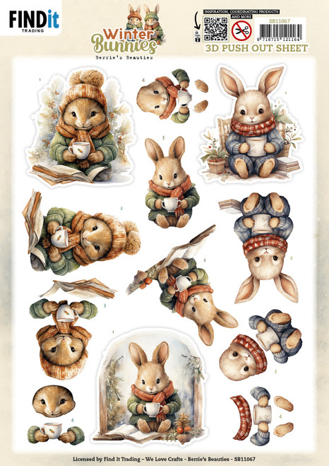 10 Pack - Find It Trading Winter Bunnies 3D Pushout Sheet-Drinking Bunnies - 5A003K0L-1HFB8 - 8718715121164