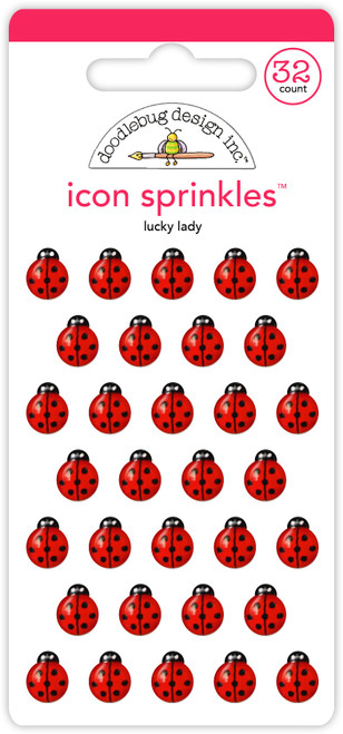 3 Pack - Doodlebug Sprinkles Adhesive Enamel Shapes-Lucky Lady - 5A003K2R-1HFDD - 842715090156